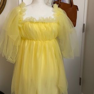 yellow tulle dress